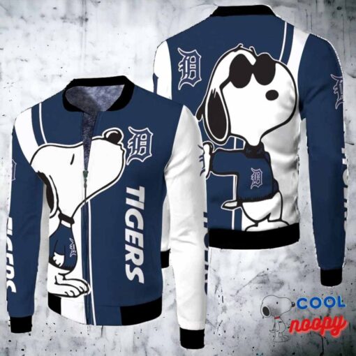 Detroit Tigers Snoopy Lover 3D Printed Fleece Bomber Jacket 1