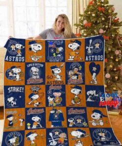 Disney Snoopy Houston Astros Quilt Blanket 1