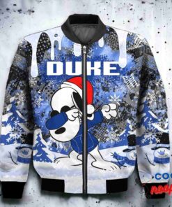 Duke Blue Devils Snoopy Dabbing The Peanuts Christmas Bomber Jacket 2