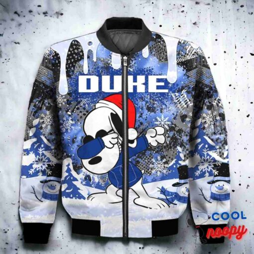 Duke Blue Devils Snoopy Dabbing The Peanuts Christmas Bomber Jacket 2
