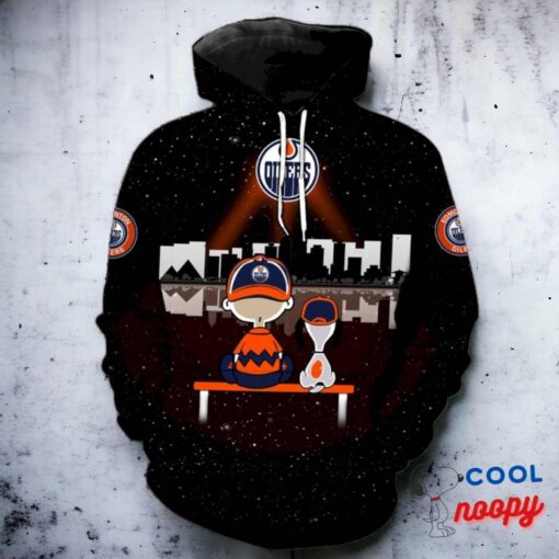 Edmonton Oilers Snoopy All Over Hoodie 2