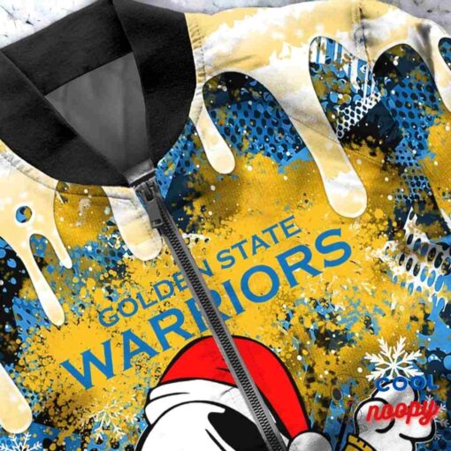 Golden State Warriors Snoopy Dabbing The Peanuts Christmas Bomber Jacket 5