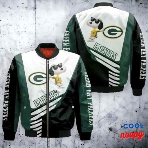 Green Bay Packers Snoopy 3D Jersey Bomber Jacket 1