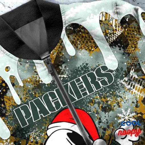 Green Bay Packers Snoopy Dabbing The Peanuts Christmas Bomber Jacket 5