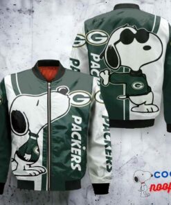 Green Bay Packers Snoopy Lover 3D Printed Bomber Jacket 1