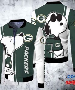 Green Bay Packers Snoopy Lover 3D Printed Fleece Bomber Jacket 1