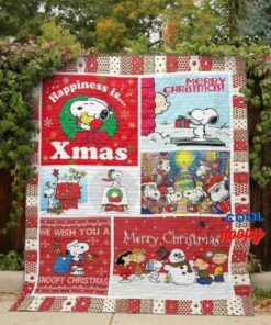 Happiness Is Xmas Snoopy Quilt Blanket Xmas 2