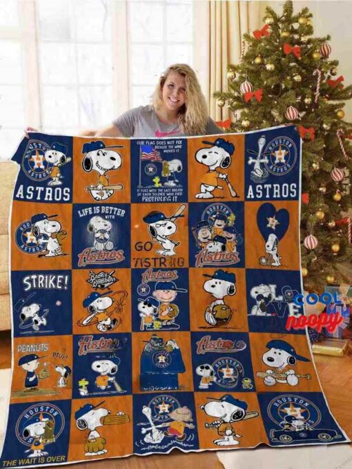 Houston Astros Snoopy Disney Quilt Blanket 1