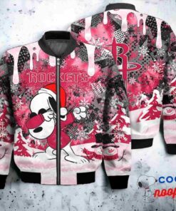 Houston Rockets Snoopy Dabbing The Peanuts Christmas Bomber Jacket 1