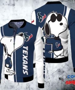 Houston Texans Snoopy Lover 3D Printed Fleece Bomber Jacket 1