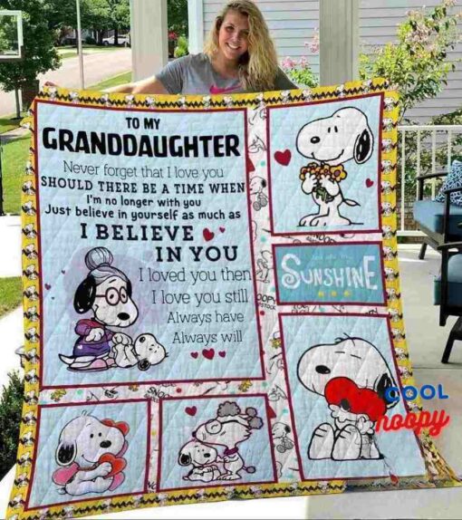 Just Believe In Yourself Snoopy Quilt Blanket 1