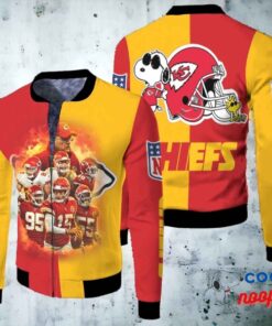 Kansas City Chiefs Snoopy Super Bowl Fleece Bomber Jacket 2