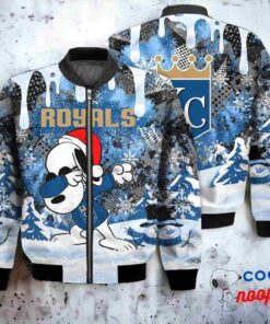 Kansas City Royals Snoopy Dabbing The Peanuts Christmas Bomber Jacket 1