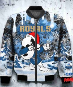 Kansas City Royals Snoopy Dabbing The Peanuts Christmas Bomber Jacket 2