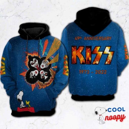 Kiss Band Snoopy And Woodstock 49th Anniversary Fleece Jacket 2