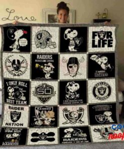 Limited Edition Las Vegas Raiders Snoopy Quilt Blanket 1