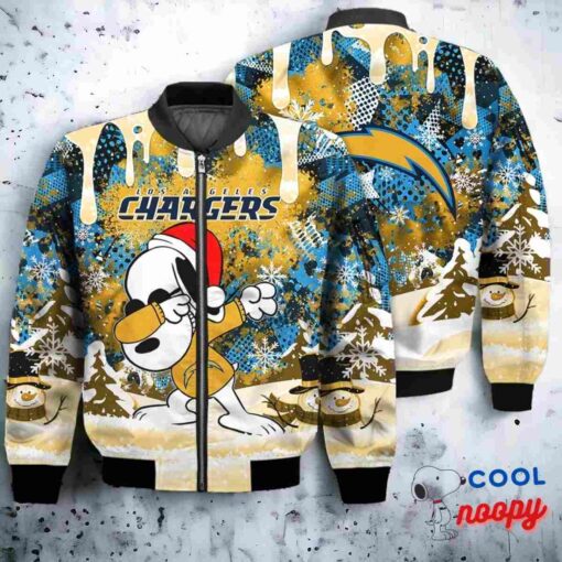 Los Angeles Chargers Snoopy Dabbing The Peanuts Christmas Bomber Jacket 1