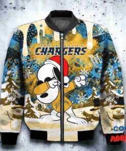 Los Angeles Chargers Snoopy Dabbing The Peanuts Christmas Bomber Jacket 2