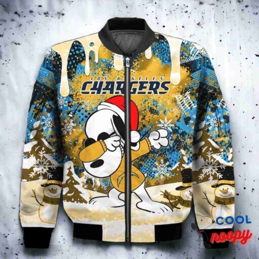 Los Angeles Chargers Snoopy Dabbing The Peanuts Christmas Bomber Jacket 2