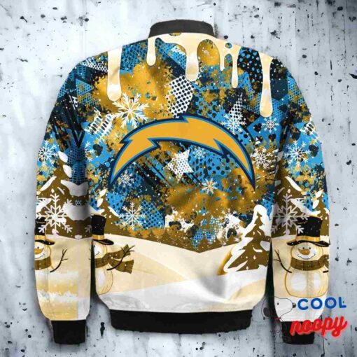 Los Angeles Chargers Snoopy Dabbing The Peanuts Christmas Bomber Jacket 3