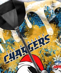 Los Angeles Chargers Snoopy Dabbing The Peanuts Christmas Bomber Jacket 5