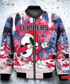 Los Angeles Clippers Snoopy Dabbing The Peanuts Christmas Bomber Jacket 2