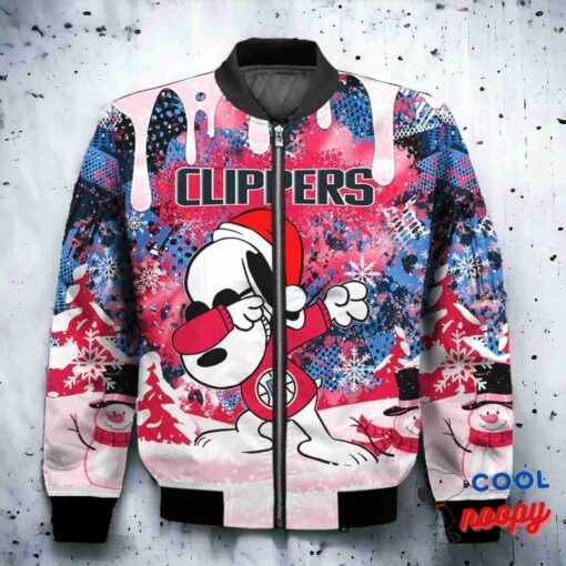 Los Angeles Clippers Snoopy Dabbing The Peanuts Christmas Bomber Jacket 2