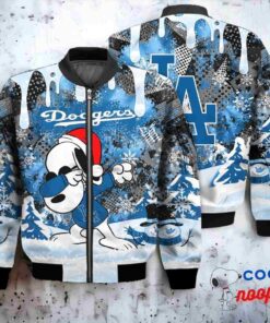 Los Angeles Dodgers Snoopy Dabbing The Peanuts Christmas Bomber Jacket 1