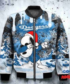 Los Angeles Dodgers Snoopy Dabbing The Peanuts Christmas Bomber Jacket 2