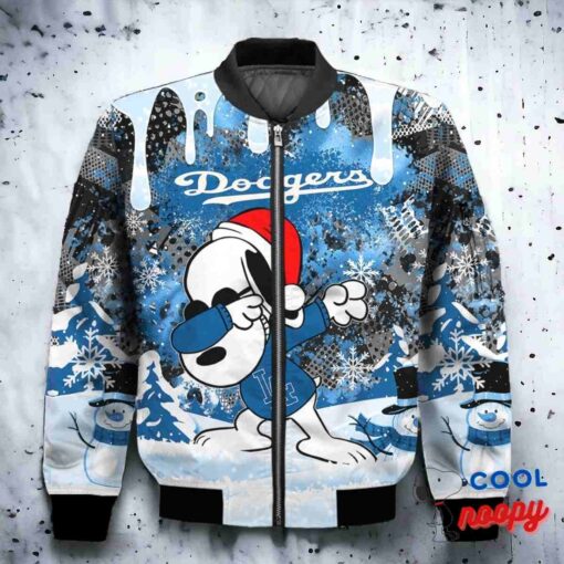 Los Angeles Dodgers Snoopy Dabbing The Peanuts Christmas Bomber Jacket 2