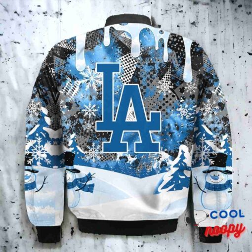 Los Angeles Dodgers Snoopy Dabbing The Peanuts Christmas Bomber Jacket 3