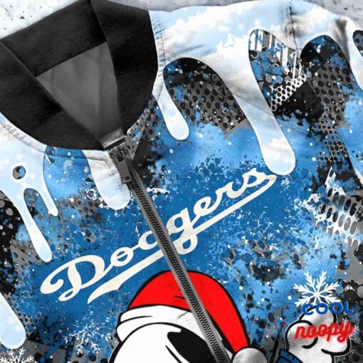 Los Angeles Dodgers Snoopy Dabbing The Peanuts Christmas Bomber Jacket 5