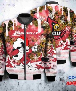 Louisville Cardinals Snoopy Dabbing The Peanuts Christmas Bomber Jacket 1