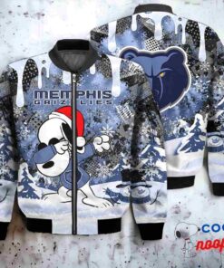 Memphis Grizzlies Snoopy Dabbing The Peanuts Christmas Bomber Jacket 1