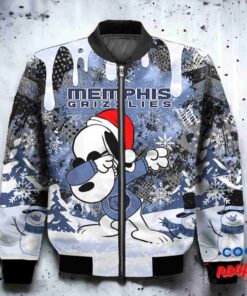Memphis Grizzlies Snoopy Dabbing The Peanuts Christmas Bomber Jacket 2