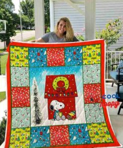 Merry Christmas Snoopy Gift Quilt Blanket 2