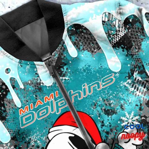Miami Dolphins Snoopy Dabbing The Peanuts Christmas Bomber Jacket 5