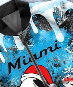 Miami Marlins Snoopy Dabbing The Peanuts Christmas Bomber Jacket 5