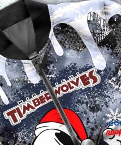 Minnesota Timberwolves Snoopy Dabbing The Peanuts Christmas Bomber Jacket 5