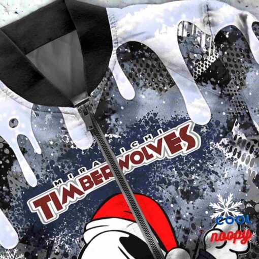 Minnesota Timberwolves Snoopy Dabbing The Peanuts Christmas Bomber Jacket 5