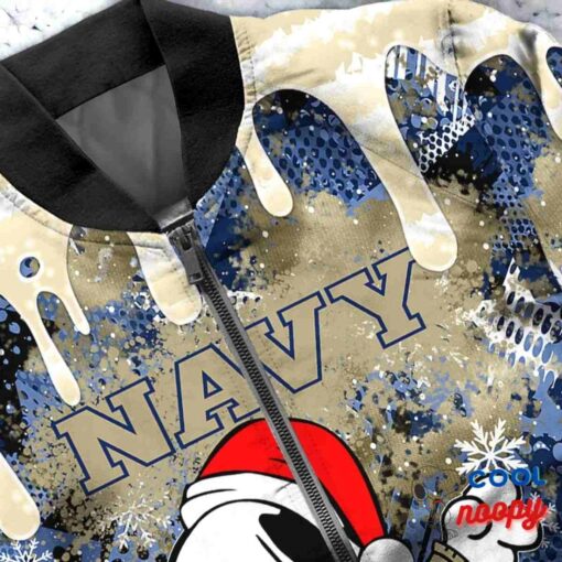 Navy Midshipmen Snoopy Dabbing The Peanuts Christmas Bomber Jacket 5