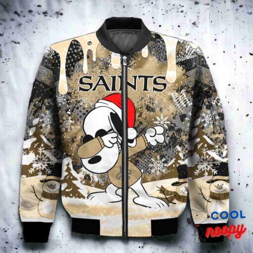 New Orleans Saints Snoopy Dabbing The Peanuts Christmas Bomber Jacket 2