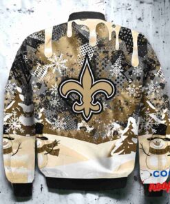 New Orleans Saints Snoopy Dabbing The Peanuts Christmas Bomber Jacket 3