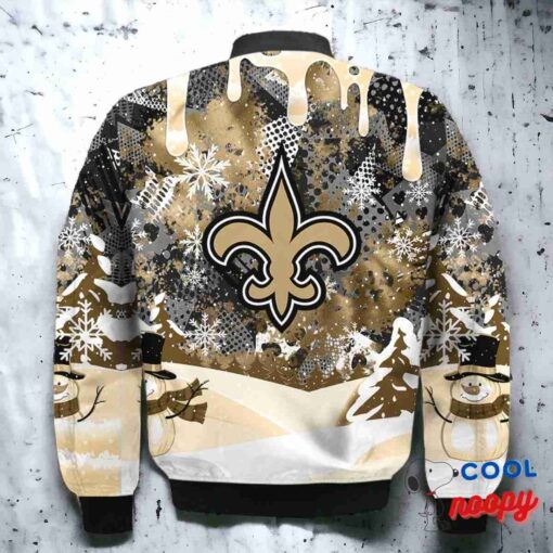 New Orleans Saints Snoopy Dabbing The Peanuts Christmas Bomber Jacket 3