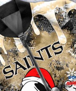 New Orleans Saints Snoopy Dabbing The Peanuts Christmas Bomber Jacket 5