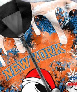 New York Knicks Snoopy Dabbing The Peanuts Christmas Bomber Jacket 5