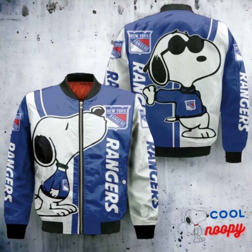 New York Rangers Snoopy Lover Bomber Jacket Snoopy Jacket 2