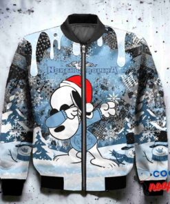 North Carolina Tar Heels Snoopy Dabbing The Peanuts Christmas Bomber Jacket 2