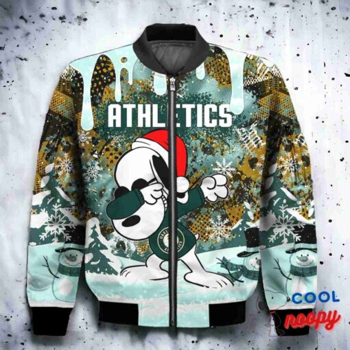 Oakland Athletics Snoopy Dabbing The Peanuts Christmas Bomber Jacket 2