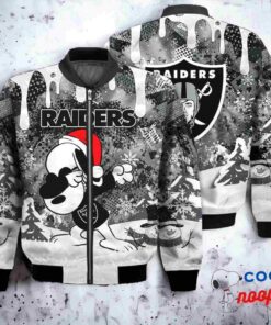 Oakland Raiders Snoopy Dabbing The Peanuts Christmas Bomber Jacket 1